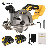 CONENTOOL Brushless Electric Mini Circular Saw with Adjustable Angle, Wood Cutting Tool Compatible with Makita 18V/21V Batteries