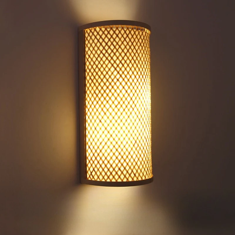 

Japanese bamboo retro wall lamp Bedroom bedside lamp Living room Dining room Aisle wall Wabi Sansan wind wall lamp