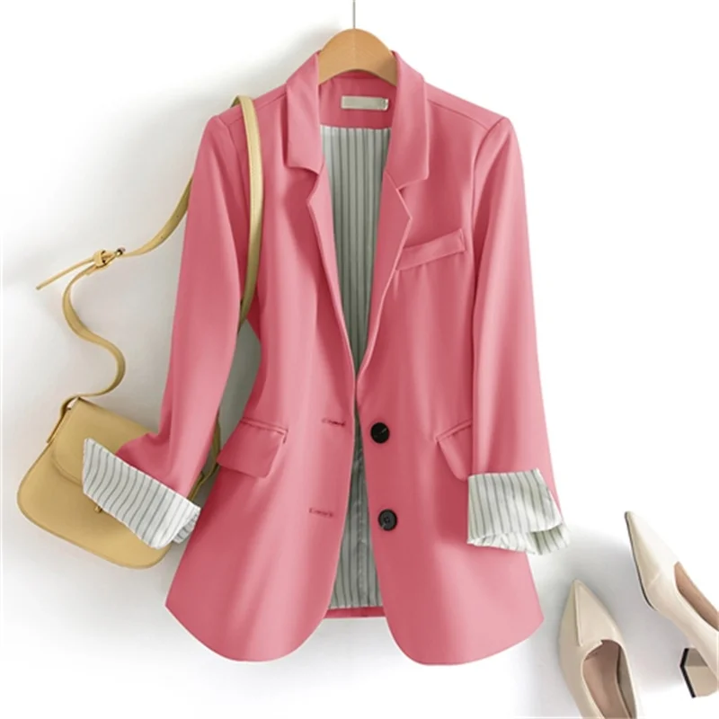 New High-Quality Blazer Women Jacket Office Lady Style Coat Business Formal Wear Suit Coat Casual Female Blazers Outerwear Tops