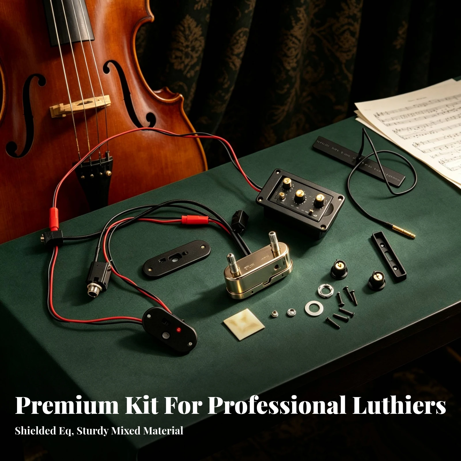 Cello Pickup with EQ Wired Cello Pickup Electronics Electric High-Quality for Cellists, Stage Performance