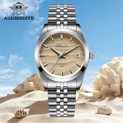 ADDIESDIVE Automatic Watches For Men NH35 Mechanical 100m Waterproof Sapphire 39mm Sand Dial Stunning Luxury Dress Watch New