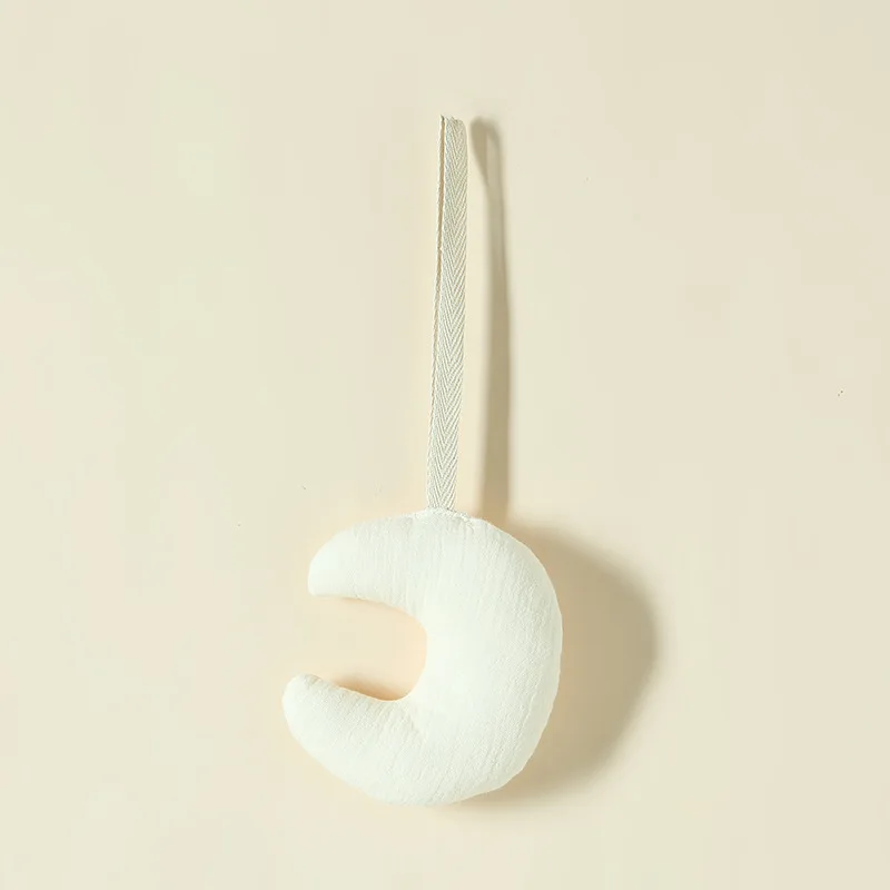 100% Cotton Gauze Baby Stroller Rattle Pendant-Star&Moon Wind Chime Bed Bell,Soft Skin-Friendly,Soothing Sleep Toy for Stroller view 5