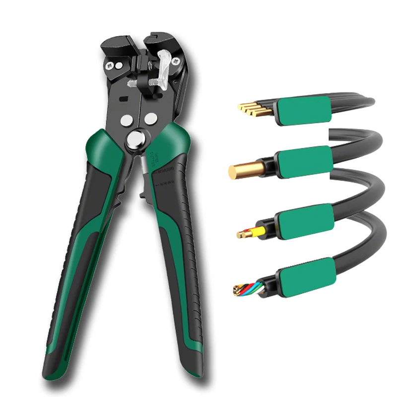 Automatic wire stripping pliers, multifunctional electrician specific wire pulling and crimping leather wire cutting pliers