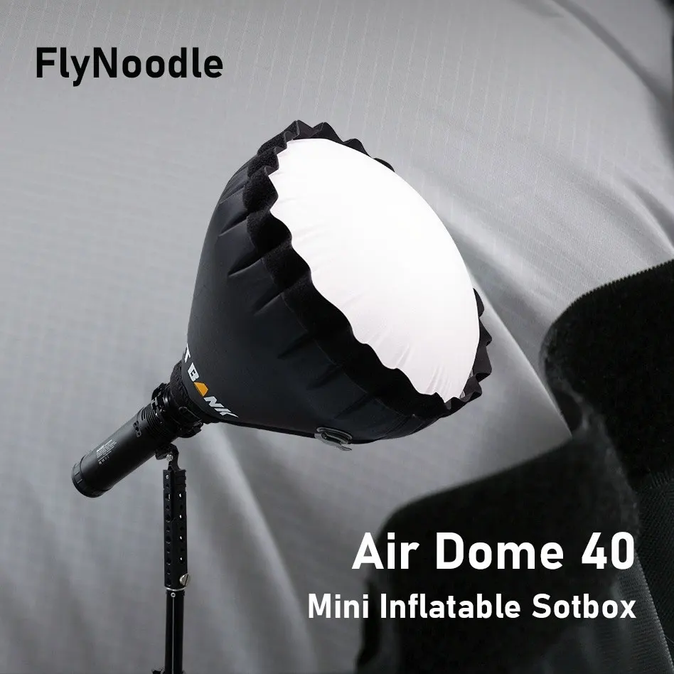 FlyNoodle Air Dome 40 Mini Inflatable Softbox Balloon Parabolic Softbox Diffuser fit for 8-10cm Standard Lamp Shade COB Light