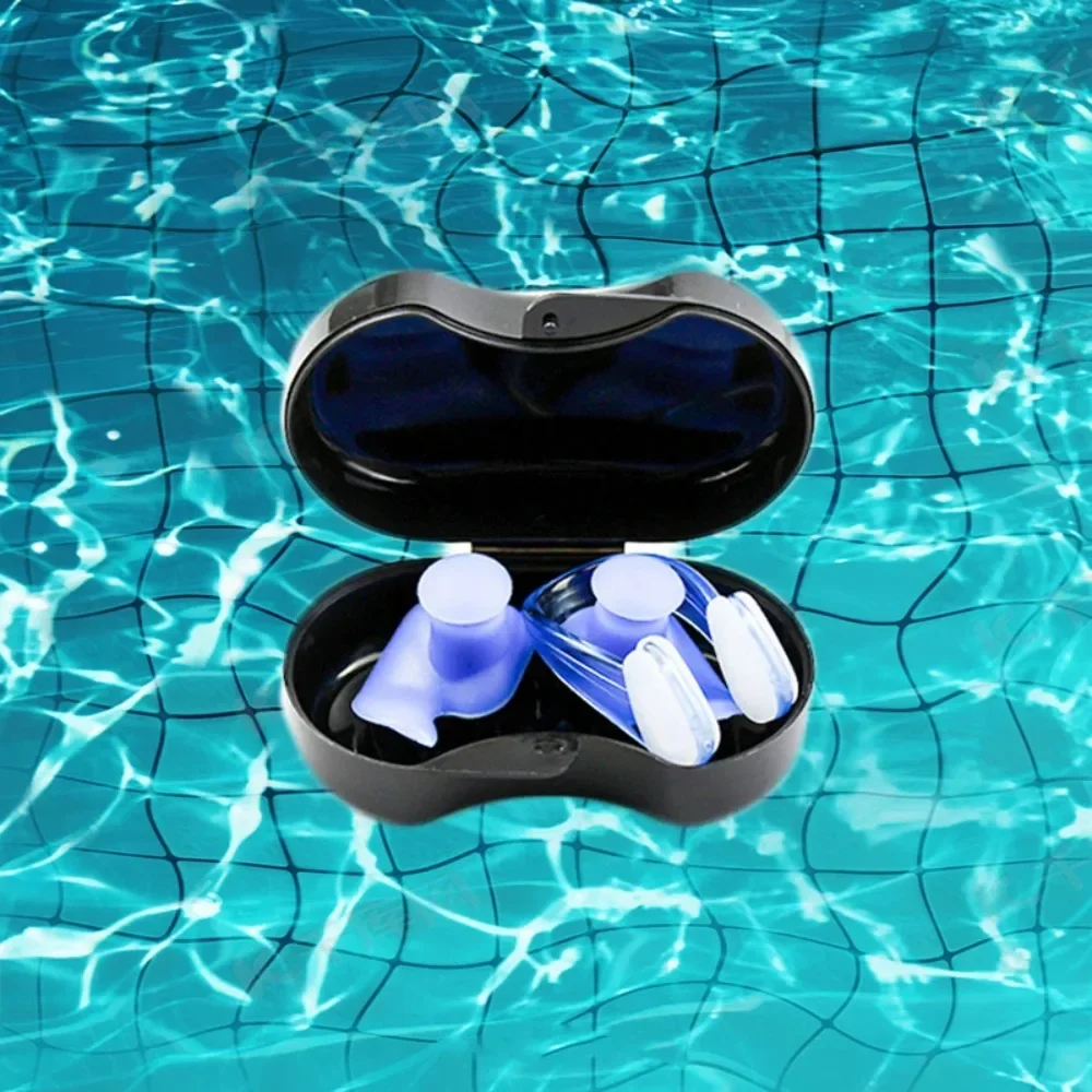 2024 New Swimming Ear Plug Nose Clip Set Swimming Earplugs Waterproof Ear Nose Protector for Men Women Children's Universal Set