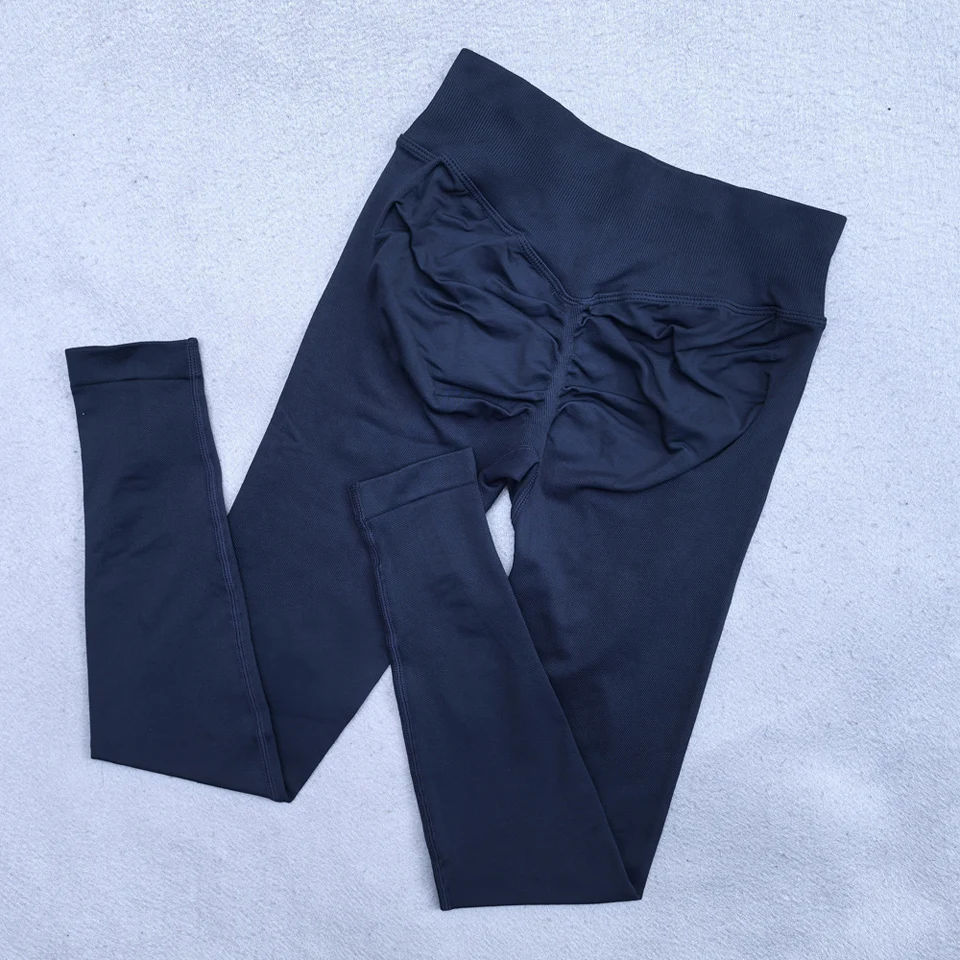 Nova sem costura yoga legging para mulheres scrunch butt lifting ginásio legging treino calças de yoga baixa cintura com nervuras calças esportivas