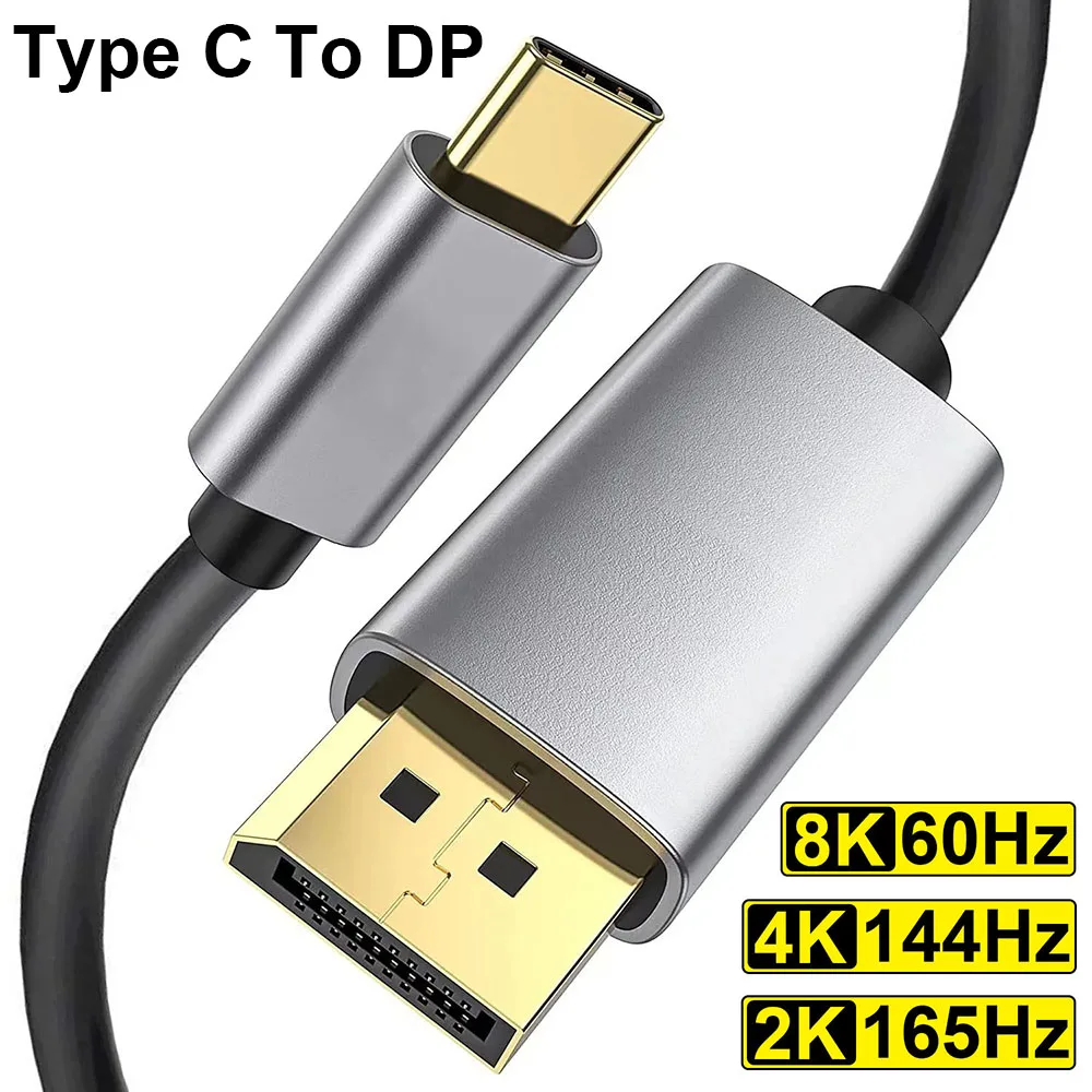 Kabel 1.4 typu C do DP 8 k60hz dynamiczny HDR USB C do przewodu DisplayPort Thunderbolt 3 4 4K do MacBook Pro Samsung S21 Huawei Dell