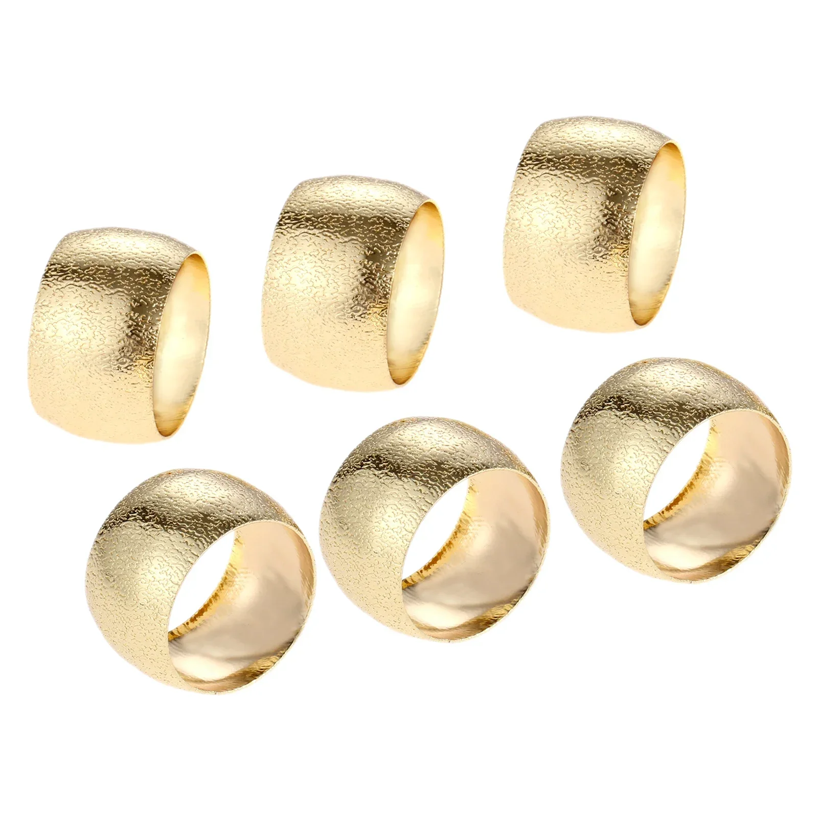 6Pcs Simple Modern Round Dots Gold Napkin Buckles Chinese Metal Napkin Rings Sample Room Cloth Ring Wedding Table Decoration