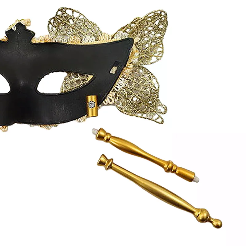 Halloween Party Mask With Holding Stick Evening Prom Masquerade Mask Stage Cosplay Props Venetian Half Face Masks For Women