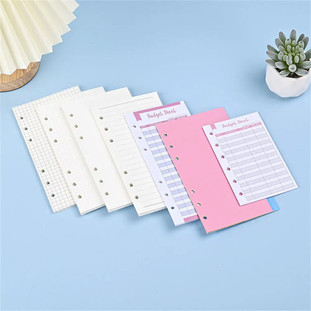 A5/A6/A7 Inside Page Loose-leaf Notebook Replacement Inner Page School Office Supplies Hand Ledger Schedule Planner Refills