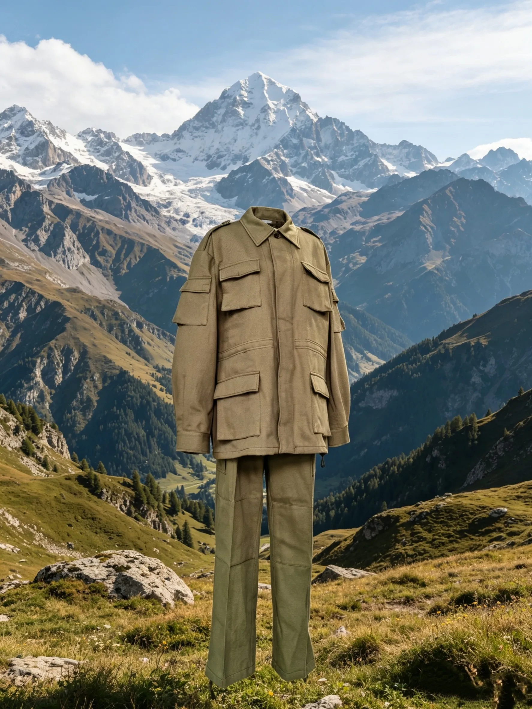 Outdoor vintage Soviet Caucasus Green 82 Edition Afghan Card Field Suit Summer Set Workwear