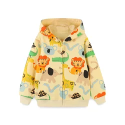 Jumping Meters 2-7T Animals Outwear Boys Clothes Hooded Shirts With Zipper Hot Selling Children's Jackets Outwear Spring Wear