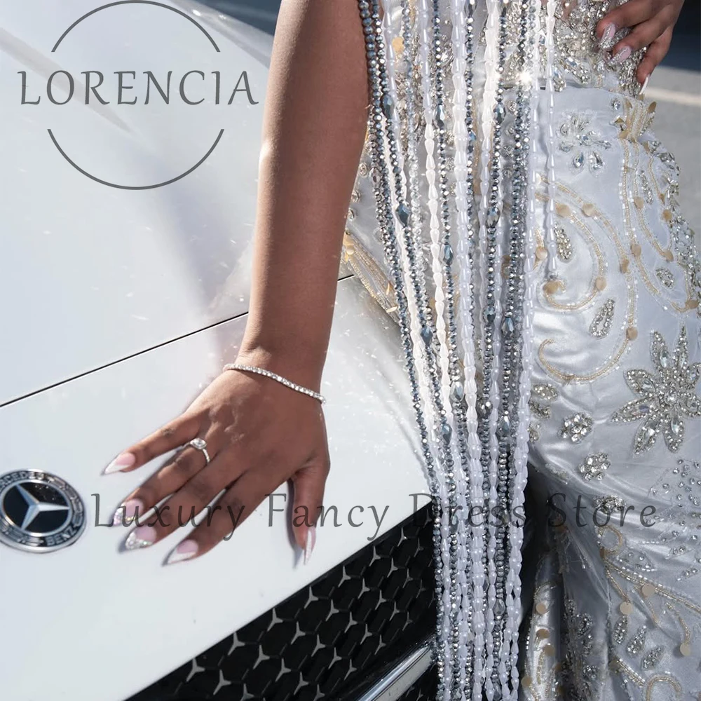 Sparkly Beading Crystal Prom Dresses for Women Diamond Mermaid Wedding Party Gowns Customized Off Shoulder robe de soiree dubaï