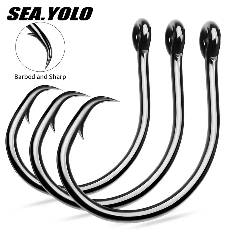 

Sea.Yolo10Pcs 4#-10/0# Fishing Hook Barbed Hook Circle Carbon Steel Fishhooks Carp Fishing Tackle Accessories Bait Hook Fishhook