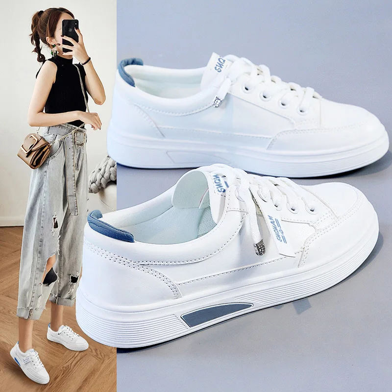 Summer New Women Sneakers Luxury Brand Soild Casual Flats Shoes Outdoor Breathable Comfortable Small White Shoe Board Shoe Trend
