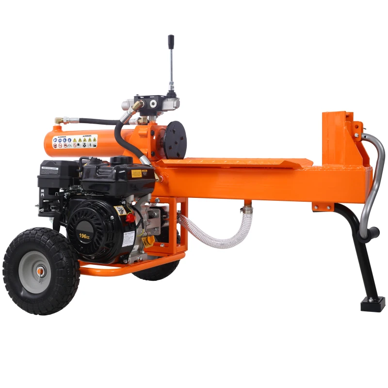 Log Splitter Portable 20 Ton Auto Return Ram System Gear Pump 7HP Engine Horizontal Full Beam Steel Wedge Firewood Splitting For