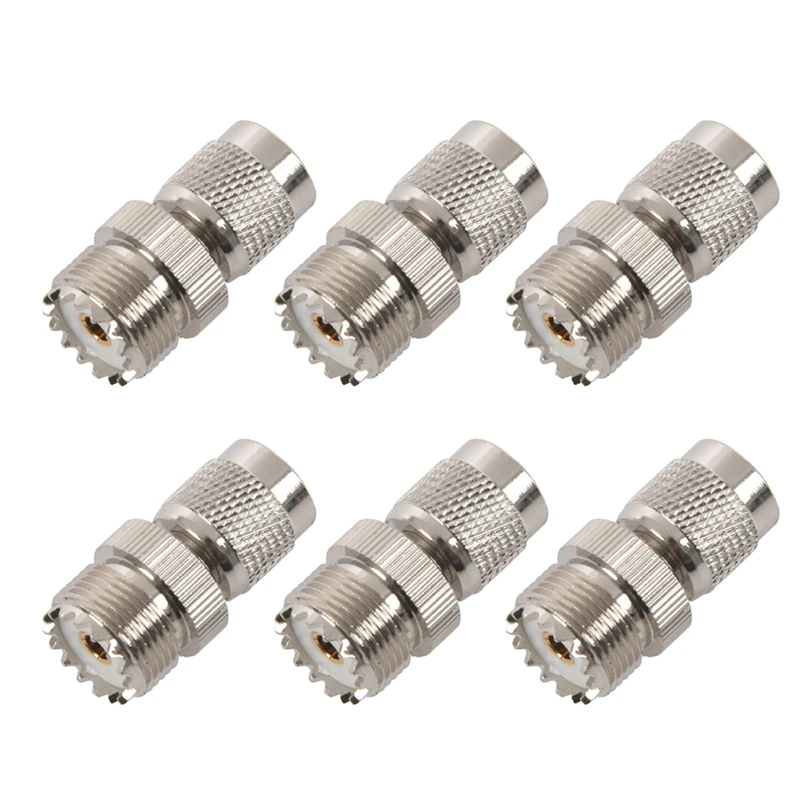

6X TNC Male To PL259 UHF Female Adapter Connector,Silver