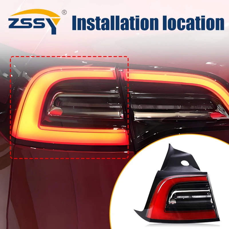 Tail Light Assembly 1502086-00-D 1502087-00-D For Tesla Model 3 Model Y 2021 2022 2023 2024 Outside Tail Lamp Brake Light 4-Pin