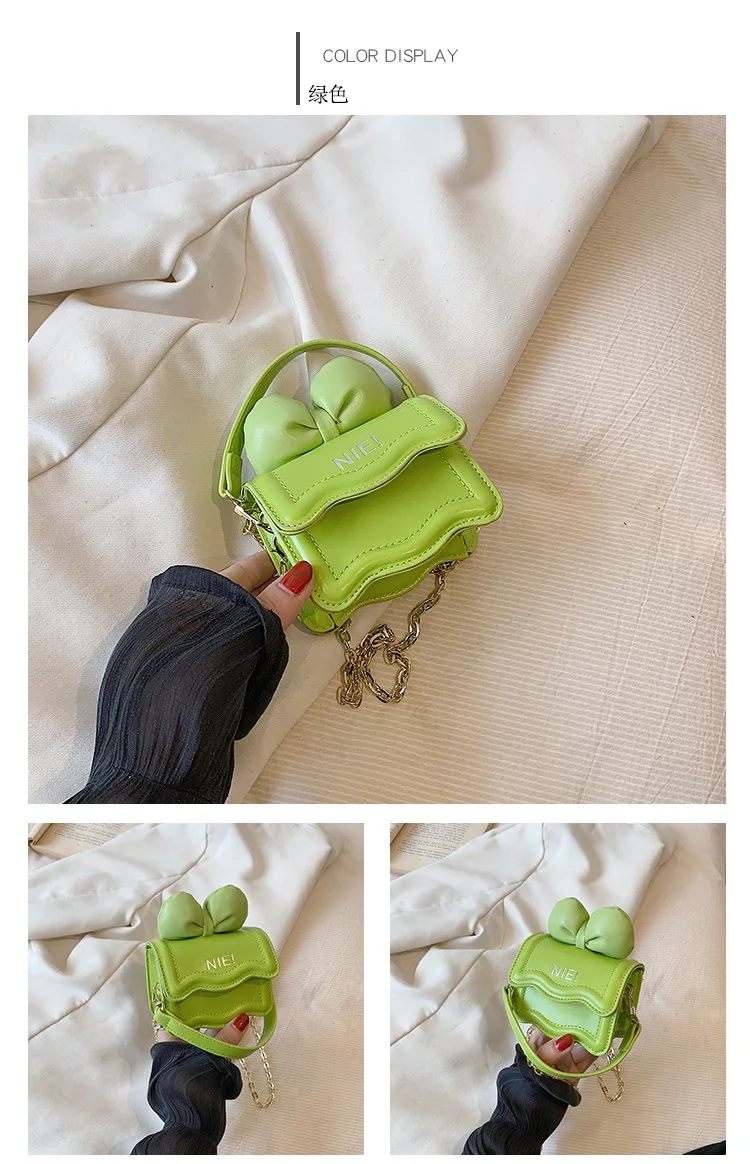 Niedliche Umhängetasche mit Schleifenkette, koreanische Mini-Schultertasche für Mädchen, Kinder, Mutter, Tochter, passende Modetasche – Detail 21