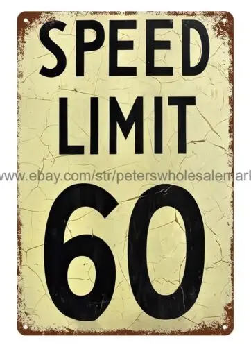 speed limit 60mph metal tin sign best wall restaurant pub living room