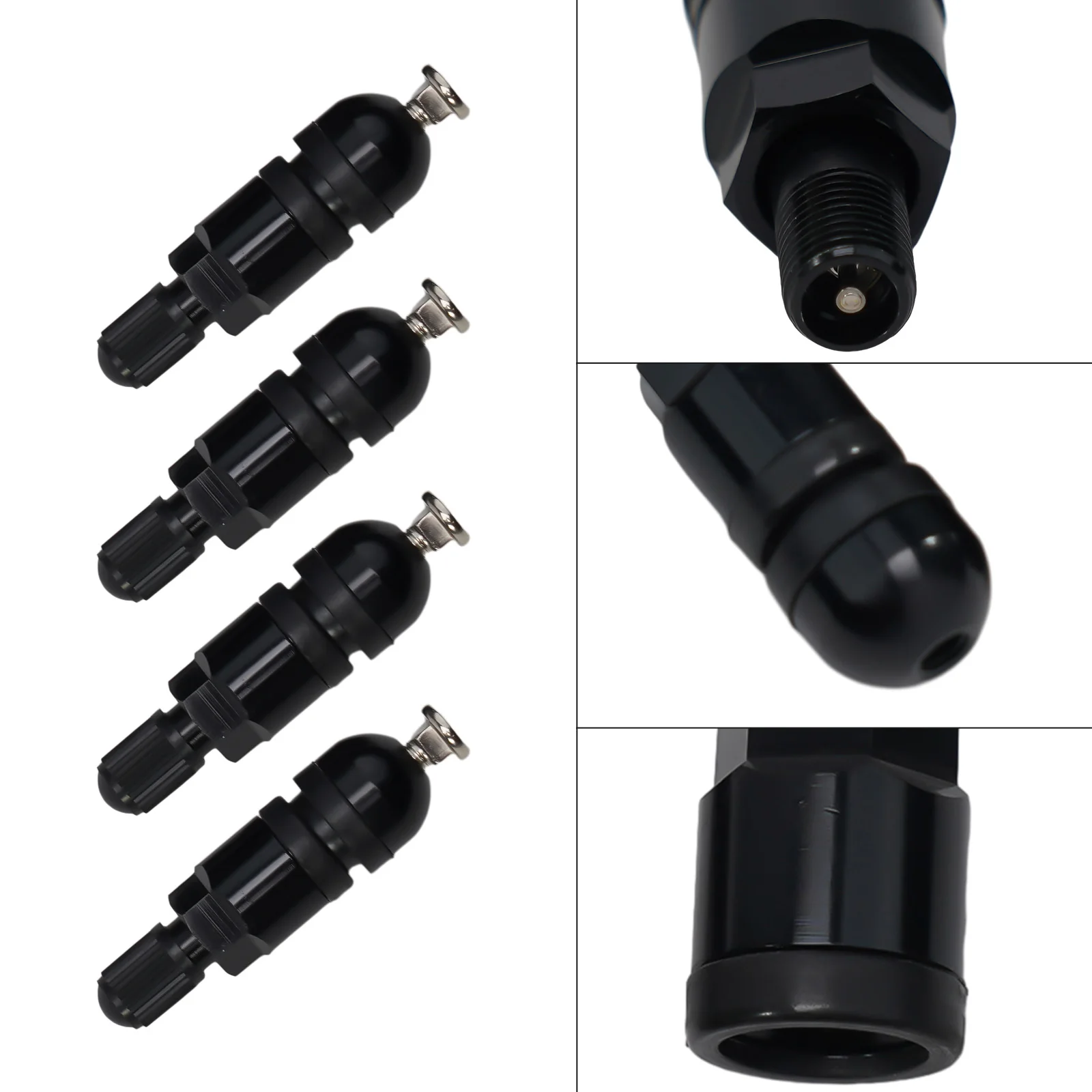 4pcs TPMS Tire Pressure Sensor Valve Stem Repair Kit For BMW 5 Series Black Tire Pressure Sensor Repair Part