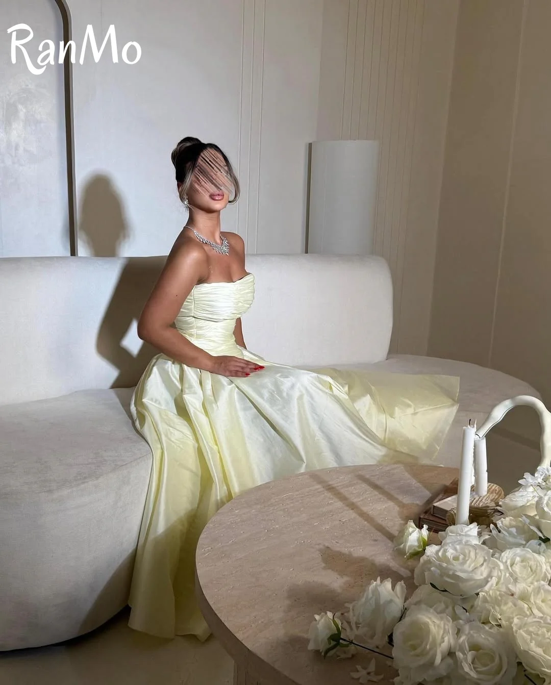 Ranmo 2025 personalizado requintado moda charmeuse plissado a linha sem alças vestidos longos sob medida ocasião mancha de alta qualidade