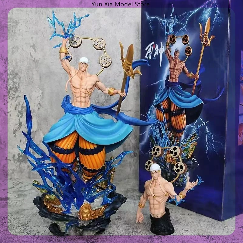 45cm lx uma peça enel trovão deus grande jogador anime figura modelo gk estátua meninos coleção decoração de mesa ornamento brinquedos presente