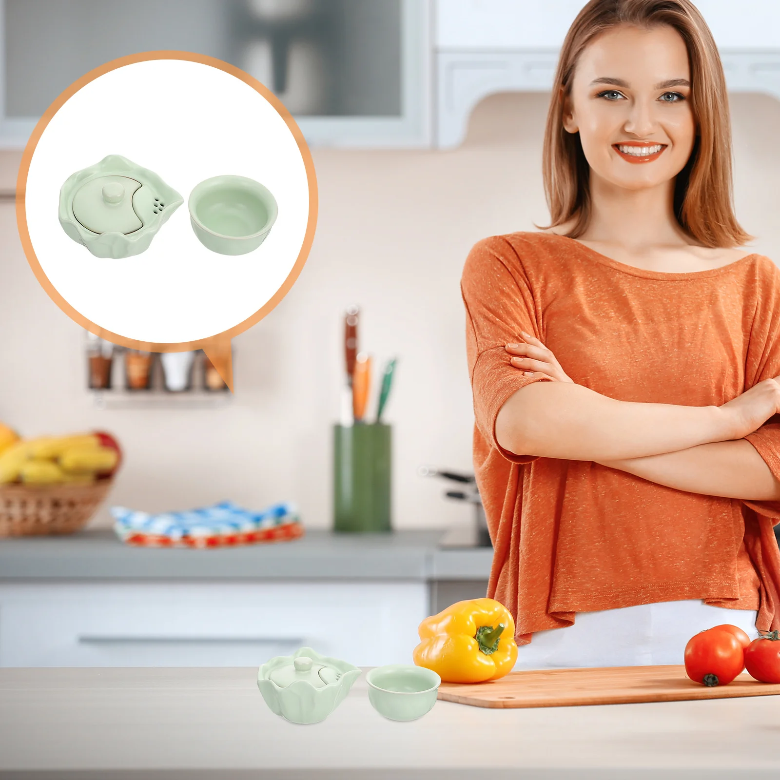 

1Set Teapot Set Vintage Style Portable Ceramic Tea Cup for Office Home Use Ideal Gift for Tea Lovers