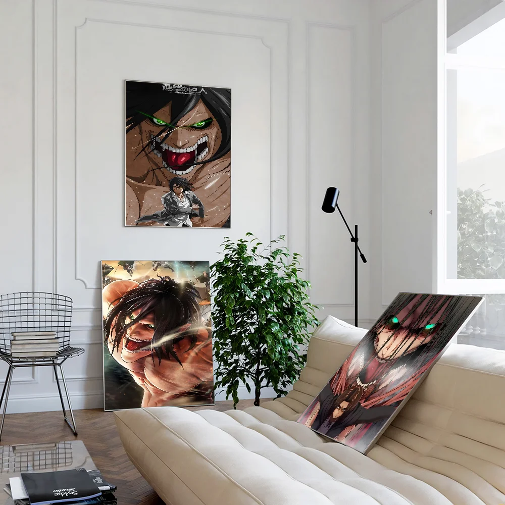 Anime Attack on Titan Eren Yeager Self-adhesive Art Poster Whitepaper Prints Posters Artwork Home Decor