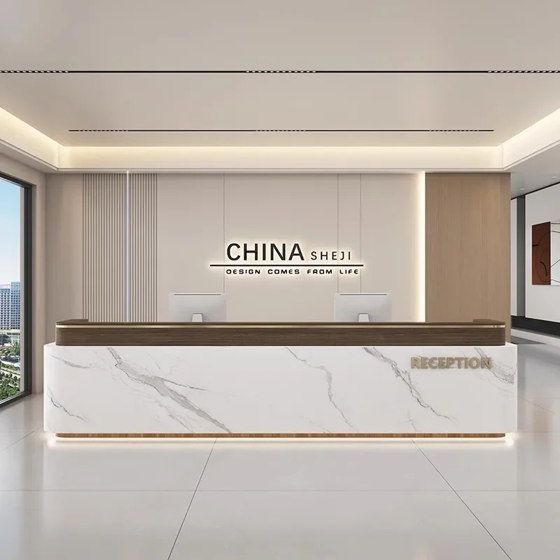 Company Front Desk Reception Office Bar Simple Modern Beauty Salon Hotel Consultation Table Cashier Service Desk