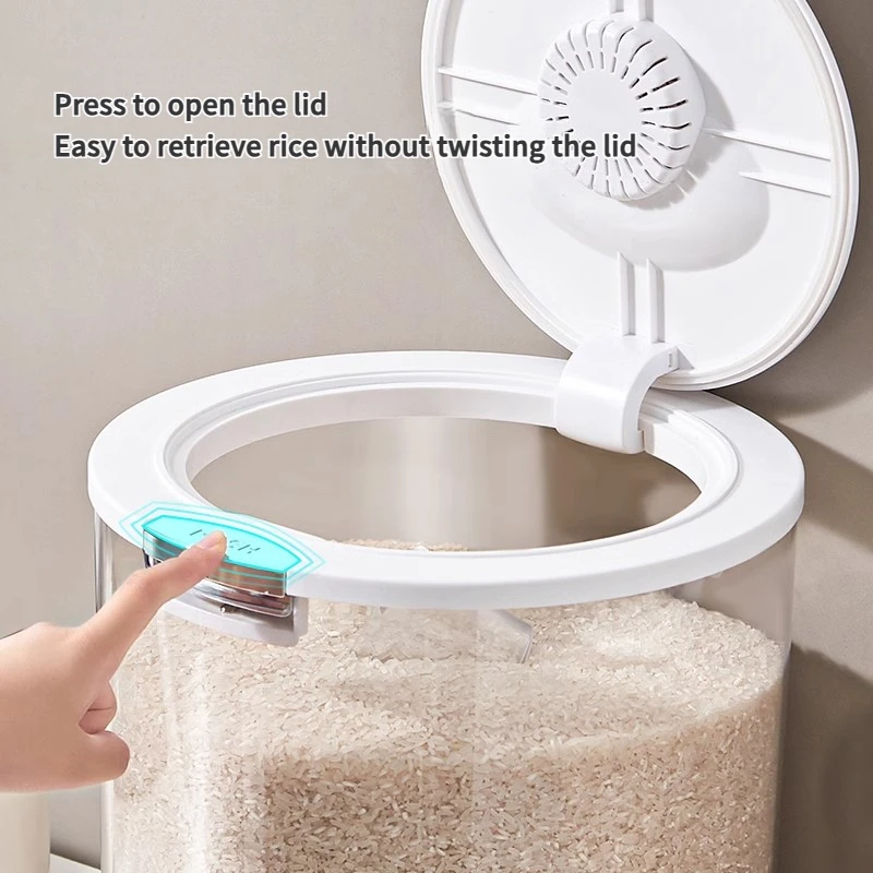 دلو أرز منزلي محكم الغلق، دقيق مطبخ مقاوم للحشرات والرطوبة، الحبوب، صندوق تخزين الأرز، خزان تخزين، 5 كجم/10 كجم/15 كجم #5