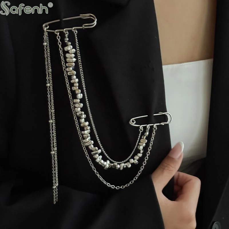 Metalowa broszka z łańcuszkiem – Women'S Accessories For Suit recenzja i cena
