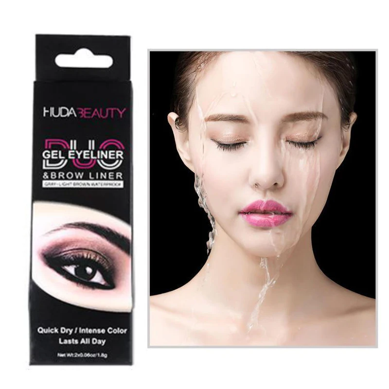 HUDA Solid Eyeliner Gel and Liquid Eyeliner Eye Makeup Set Eyeline Waterproof Long Lasting Eye Liner Pencil Hot Cosmetics