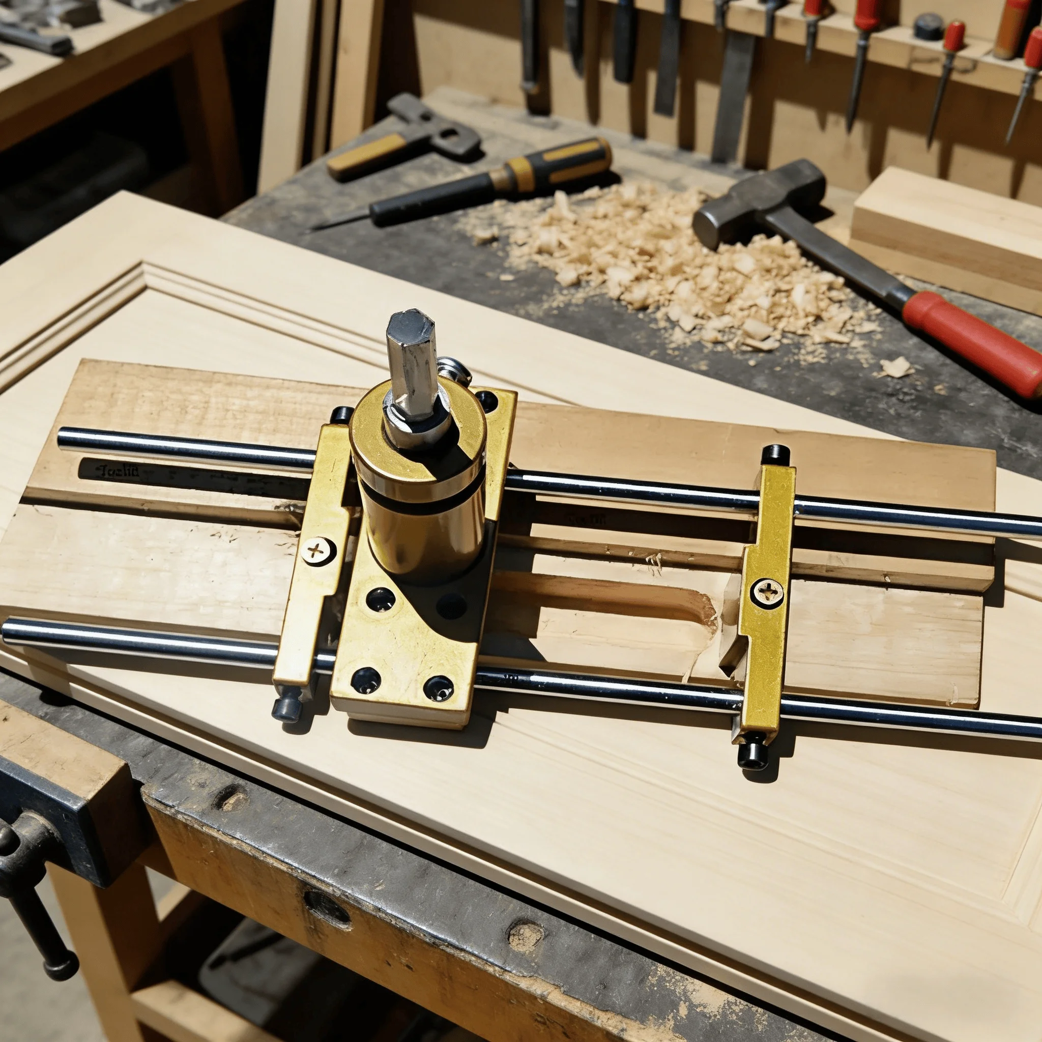 Wooden Door Lock Installation Jig, Aluminum Alloy Door Lock Hole Opener Mortising for Door Frame Locking Tongue Replacement Part