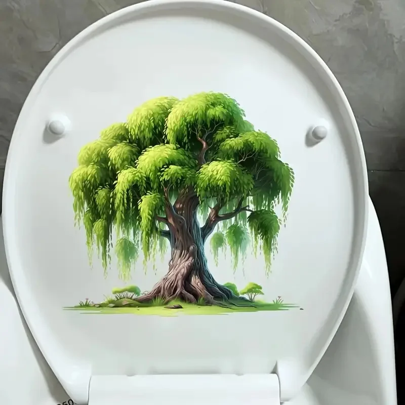 

Green Big Tree Toilet Stickers, Bright Wall for Home, Cabinet, Door,Refrigerator Decoration, Vinyl Car Decals, Art Wallpaper