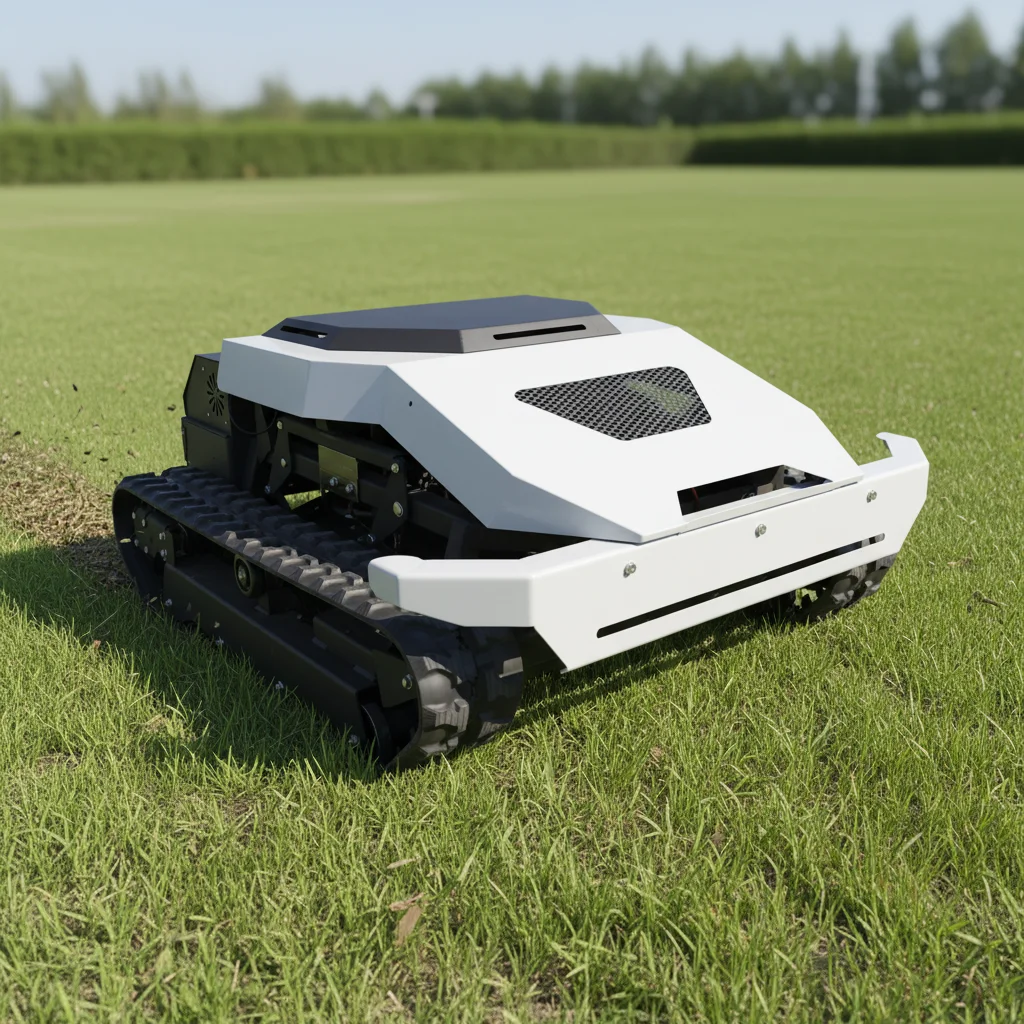 

Настраиваемая гусеничная газонокосилка для больших площадей с регулируемой шириной захвата, усиленная конструкция