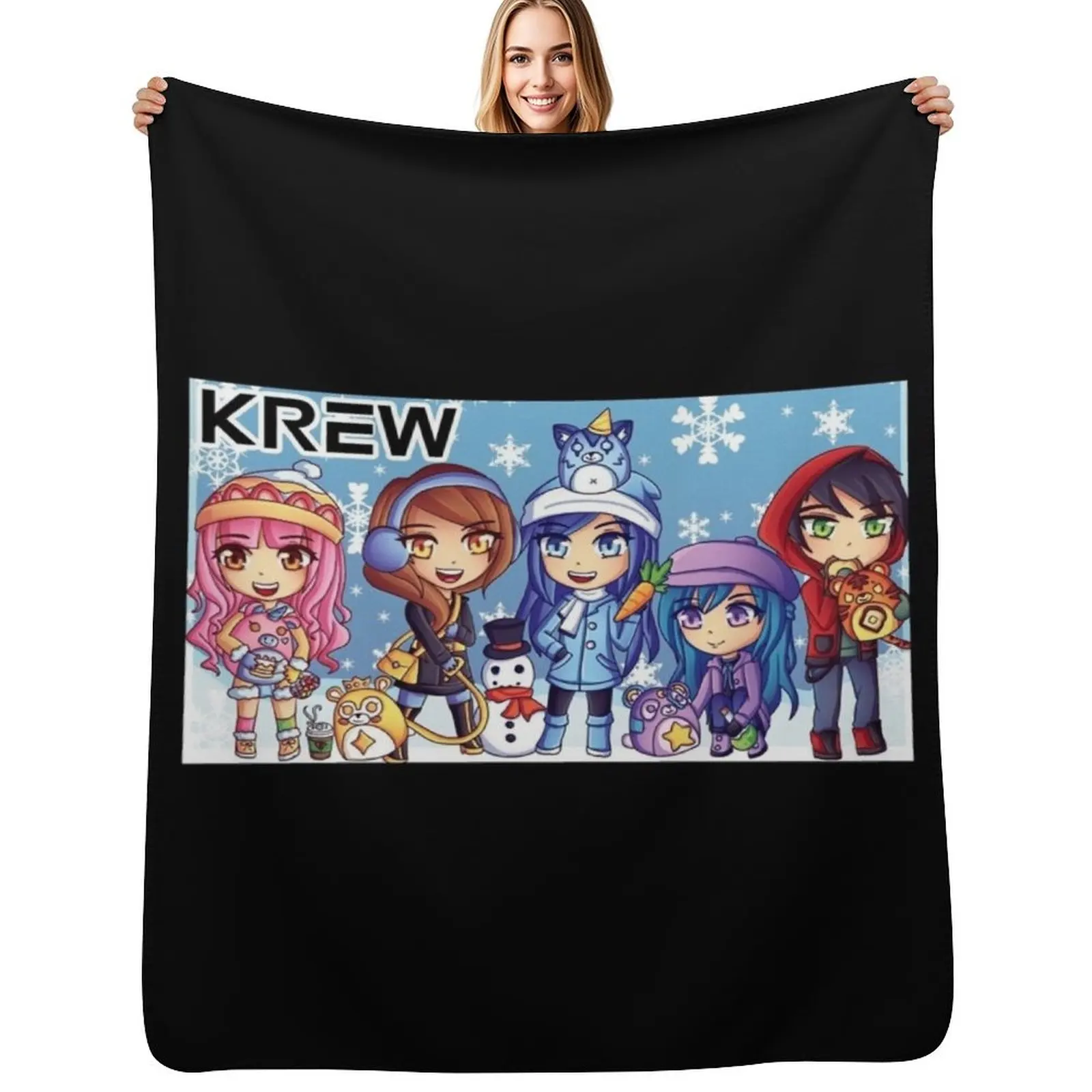 

the krew,Funneh Plushy on a scooter,itsfunneh Throw Blanket Warm Comfortable Blanket Gift for Parents Friends
