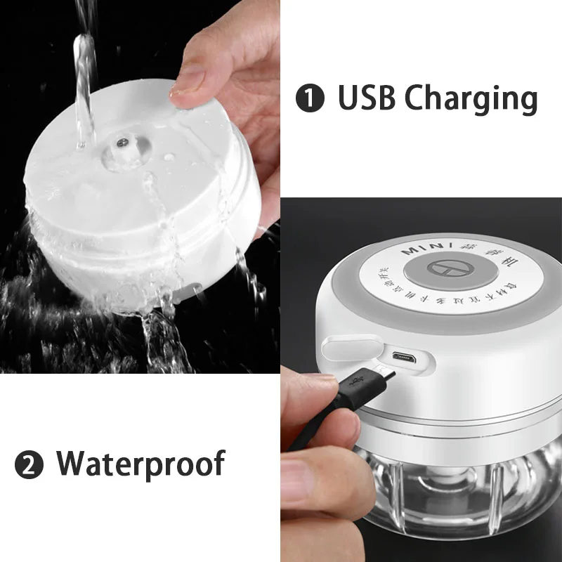 Multifuntional Drahtlose Gemüse Chopper Fleischwolf Lebensmittel Cutter USB Aufladbare Mini Elektrische Knoblauch Brecher Kitche Tools