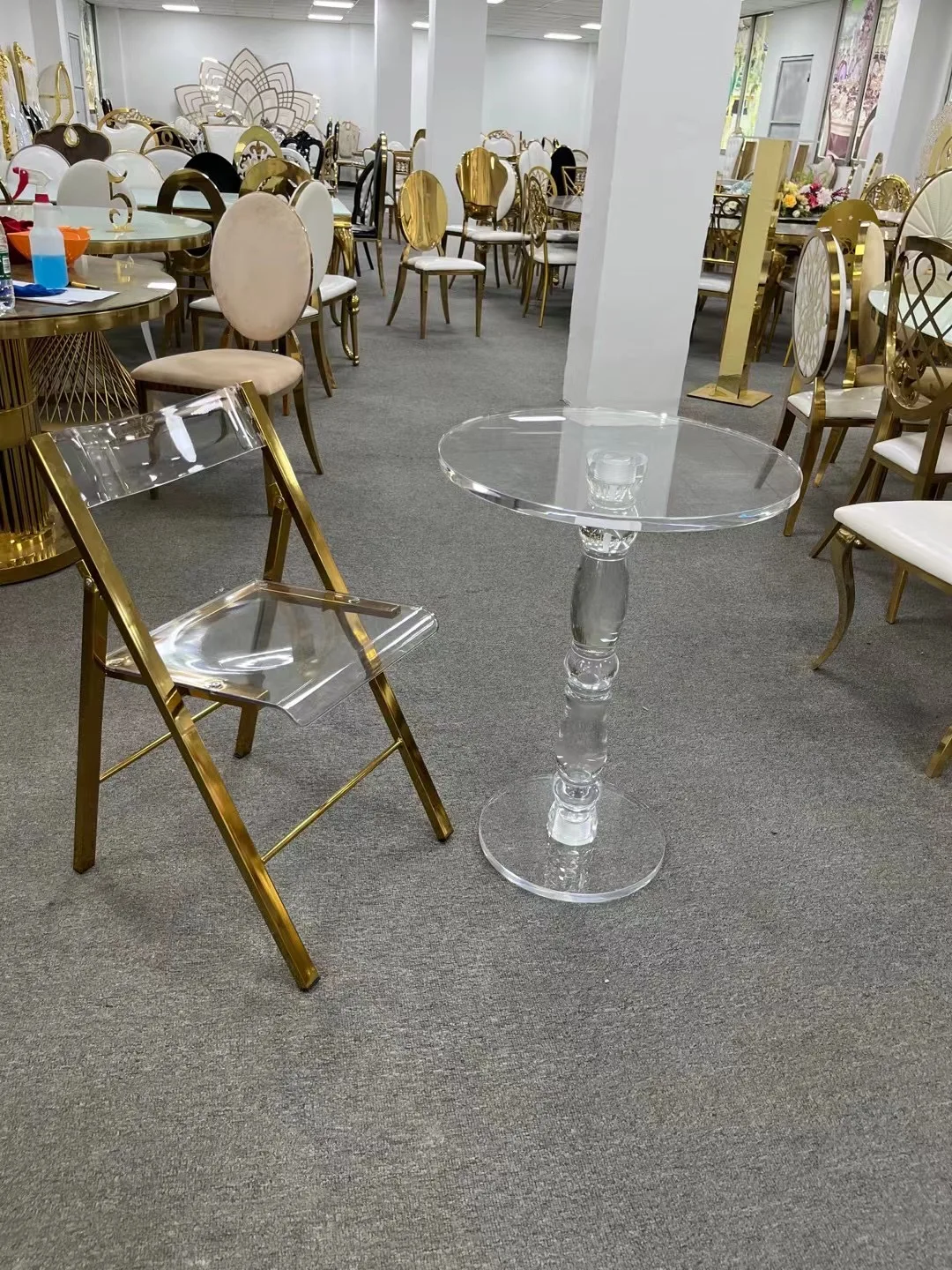 Factory customizable High quality acrylic  cake table flower stand set for wedding event party decoration image 2
