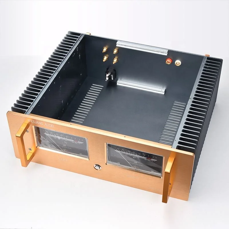 BRZHIFI A60 Hot Sell Classic DAC Hifi Audio Chassis Aluminum Case Class A Power Amplifier Enclosure With Radiator DIY NO KNOB