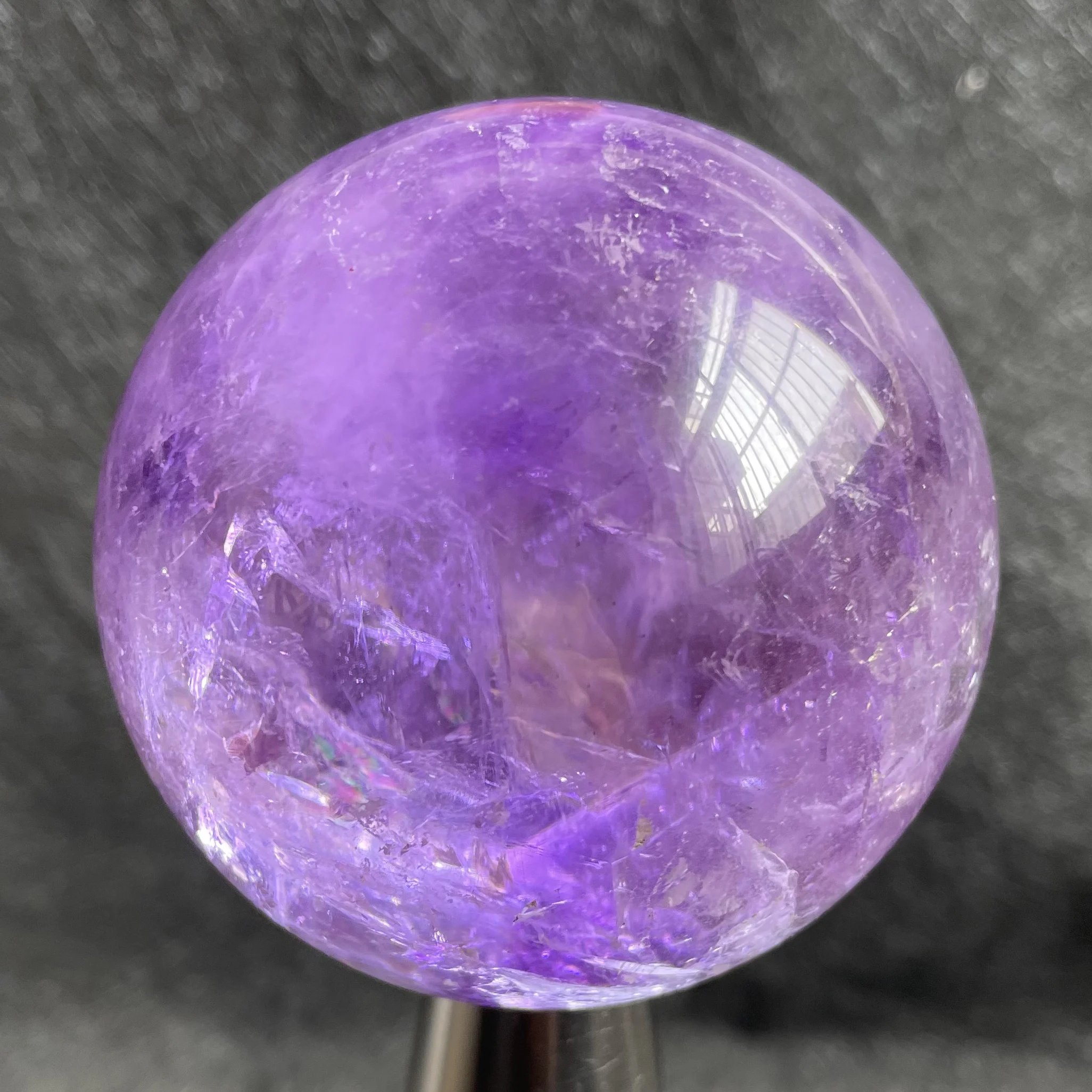 

68mm Natural Amethyst Crystal Ball Decoration Polished Quartz Sphere Reiki Healing