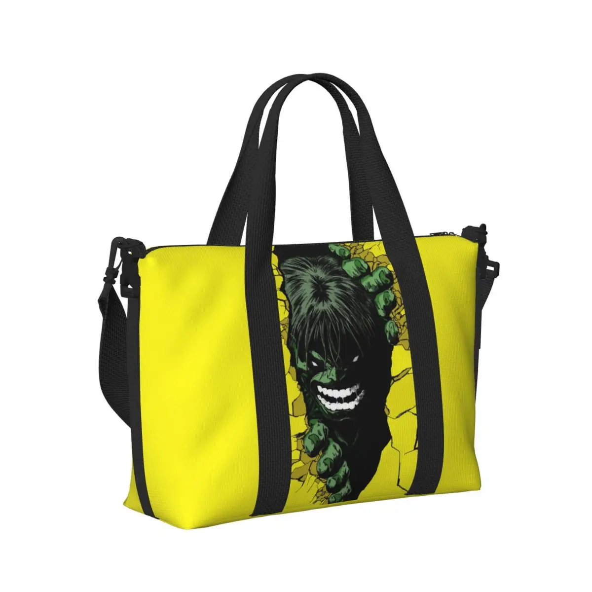 Borsa Tote personalizzata grande cartone animato Hulk Hero per le donne Shopping borsa da viaggio da spiaggia per palestra a tracolla