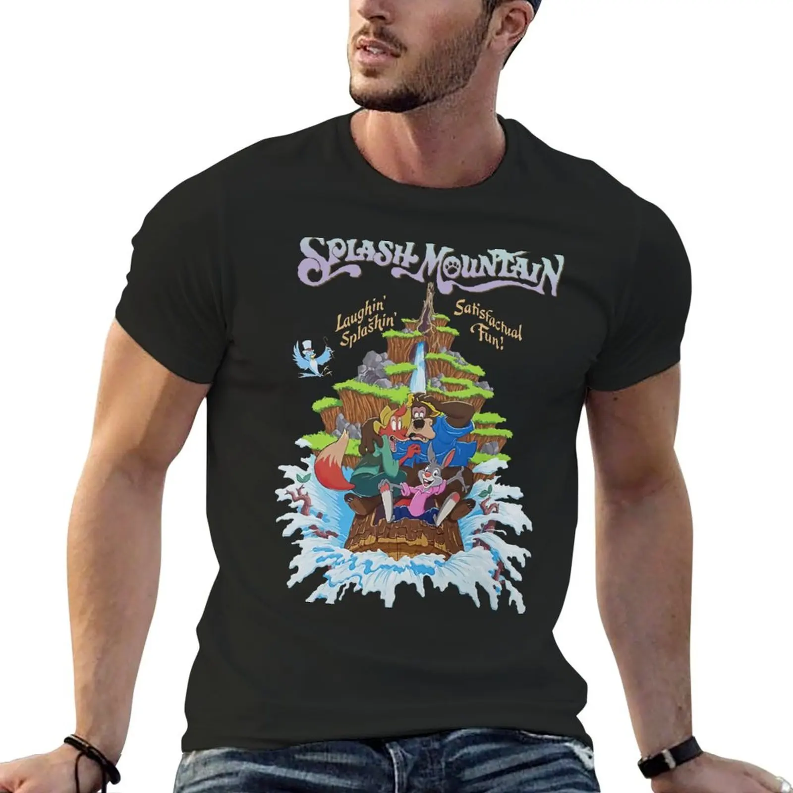 

Splash Mountain Laughin Splashin Satisfactual Fun T-Shirt boys whites sports fans cute tops mens t shirts