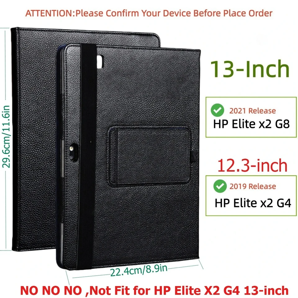 Business Cover for HP Elite X2 G8 13 Inch Tablet Premium Pu