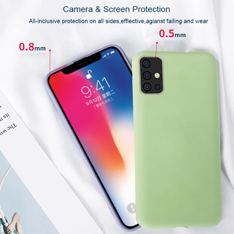 For Samsung Galaxy A12 Case Cover for Samsung Galaxy A22s 5G A03s A22 A32 4G A52 M12 M22 M32 M52 Phone Shell Liquid Silicon Case - náhled 6