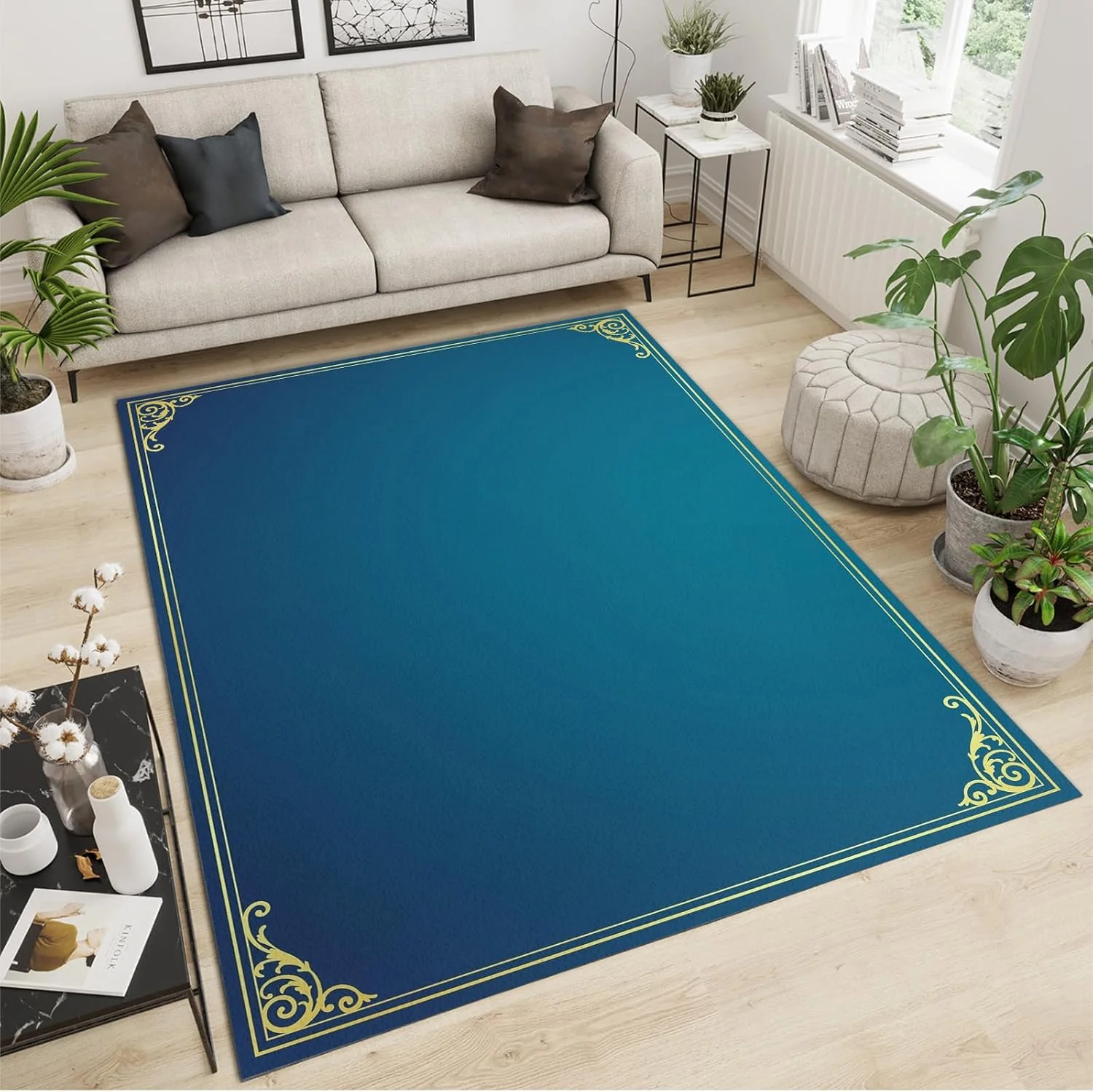 Area Rug Vintage Abstract Texture Bedroom Mat, Geometric Floor