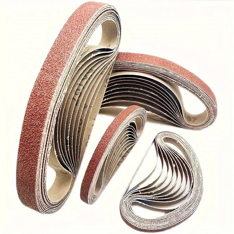 10pcs 60/100/240/320/800#Small Mini Belt Sander For Grinding Stainless Steel Polishing Rust Removing Abrasive Fabric 520x20mm