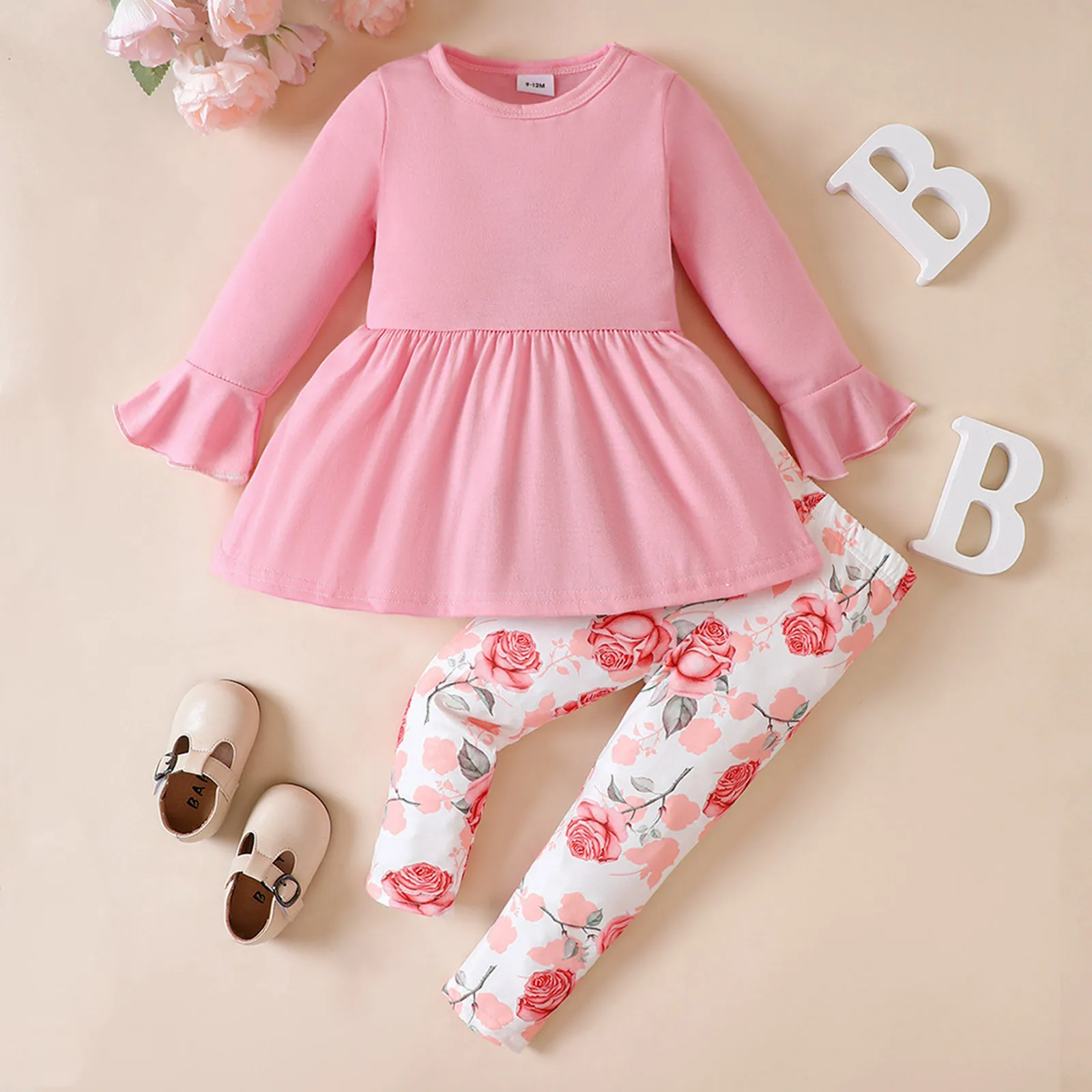 Newborn Baby Clothes Sets 0-24Months Long Sleeve Tops&Blouse+Floral Long Pants 2Pcs Outfit Infant Clothing Suit For Baby Girls