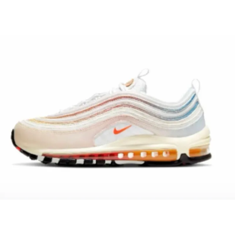 

Nike Air Max 97, оригинальная легкая сетчатая верхняя часть с воздушной подошвой для мужчин/женщин, классическая, аутентичная, DD8500-161, белая, удобная