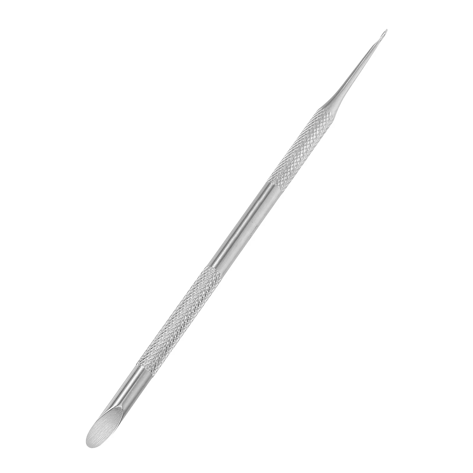 أداة دفع للبشرة برأس مزدوج، تصميم دائري ومائل فضي لإزالة طلاء الجل، العناية بالأظافر، أظافر معدنية احترافية #4